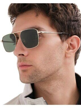 NEW GUCCI SUNGLASSES GG0743S 001 GOLD/GRAY AVIATOR UNISEX GUCCI EYEWEAR